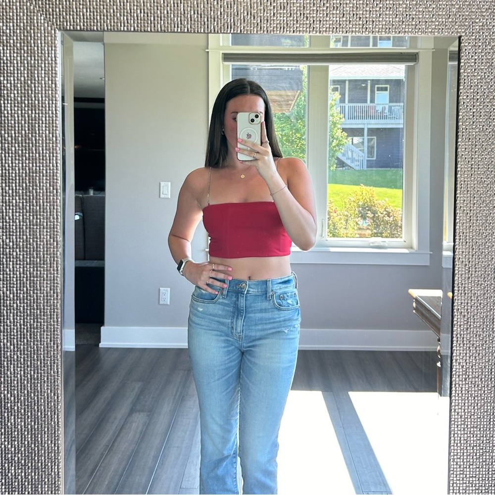 Rhinestone Strap Red Cami